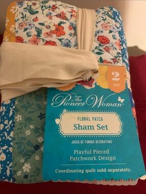 The Pioneer Woman Floral Patch Sham Set - Teal, Blue, Yellow, Cream